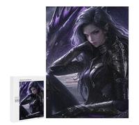 Jigsaw 500 PCS for Teenagers Dark Fantasy Dragon Warrior Artwork Puzzle For Teenagers Difficult Hard Fun Activities at Home Addictive Toys to Cultivate Patience 500 PCS