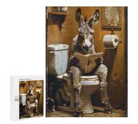 Jigsaw 500 PCS for Teenagers Donkey Reading Newspaper in Bathroom Puzzles for Teenagers Improve Memory for Birthday, Chrismas Christmas Birthday Gifts 500 PCS