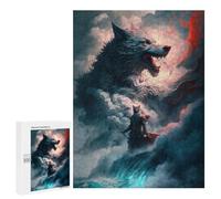 Jigsaw 500 PCS for Teenagers Fantasy Wolf Warrior Artwork Puzzle For Teenagers Enhance Memory Challenging To Complete Family Fun & Game Night 500 PCS