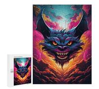 Jigsaw 500 PCS for Teenagers Fiery Demon Head Artwork Puzzle For Teenagers Difficult Hard Fun Activities at Home Addictive Toys to Cultivate Patience 500 PCS