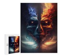 Jigsaw 500 PCS for Teenagers Fire Vs. Ice Dual Elements Clash Puzzle For Teenagers Enhance Memory Challenging To Complete Family Fun & Game Night 500 PCS