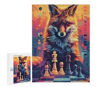 Jigsaw 500 PCS for Teenagers Fox Chess Masterpiece Puzzles for Teenagers Improve Memory for Birthday, Chrismas Christmas Birthday Gifts 500 PCS