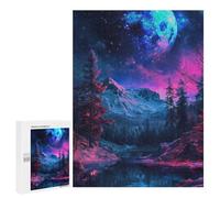 Jigsaw 500 PCS for Teenagers Galactic Moonlit Forest Reflections Puzzle For Teenagers Difficult Hard Fun Activities at Home Addictive Toys to Cultivate Patience 500 PCS