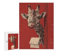 Jigsaw 500 PCS for Teenagers Giraffe in Bathroom Humor Puzzle For Teenagers Difficult Hard Fun Activities at Home Addictive Toys to Cultivate Patience 500 PCS