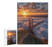 Jigsaw 500 PCS for Teenagers Golden Gate Bridge Sunset Puzzle For Teenagers Difficult Hard Fun Activities at Home Addictive Toys to Cultivate Patience 500 PCS