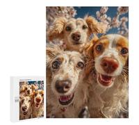 Jigsaw 500 PCS for Teenagers Happy Dogs in Spring -1 Puzzle For Teenagers Enhance Memory Challenging To Complete Family Fun & Game Night 500 PCS
