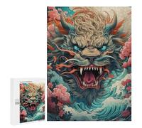 Jigsaw 500 PCS for Teenagers Japanese Mythical Beast Illustration Puzzle For Teenagers Difficult Hard Fun Activities at Home Addictive Toys to Cultivate Patience 500 PCS