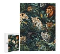Jigsaw 500 PCS for Teenagers Jungle Cats in Amazon Rainforest Puzzles for Teenagers Improve Memory for Birthday, Chrismas Christmas Birthday Gifts 500 PCS
