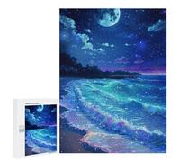 Jigsaw 500 PCS for Teenagers Magical Night Beach Scene Puzzle For Teenagers Difficult Hard Fun Activities at Home Addictive Toys to Cultivate Patience 500 PCS