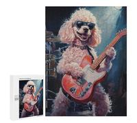 Jigsaw 500 PCS for Teenagers Poodle Playing Guitar Painting Puzzles for Teenagers Analysis And Logic Train Your Brain And Hands Unique Challenge Game 500 PCS