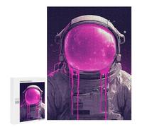 Jigsaw 500 PCS for Teenagers Space Astronaut with Pink Nebula Helmet Puzzle For Teenagers Difficult Hard Fun Activities at Home Addictive Toys to Cultivate Patience 500 PCS