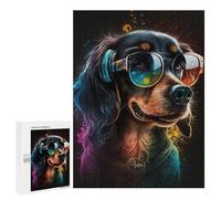 Jigsaw 500 PCS for Teenagers Stylish Dog with Sunglasses Puzzle For Teenagers Difficult Hard Fun Activities at Home Addictive Toys to Cultivate Patience 500 PCS