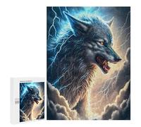 Jigsaw 500 PCS for Teenagers Thundering Wolf Art Print -4 Puzzle For Teenagers Enhance Memory Challenging To Complete Family Fun & Game Night 500 PCS