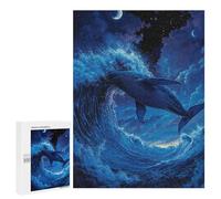 Jigsaw 500 PCS for Teenagers Whale Riding Ocean Wave Puzzles for Teenagers Improve Memory for Birthday, Chrismas Christmas Birthday Gifts 500 PCS