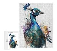 Jigsaw 500 PCS for Teenagerss Bird Peacock Watercolor Jigsaw for Adults Toy Wall Decor Presents for Women Unique Gifts for Birthday And Christmas 500 PCS