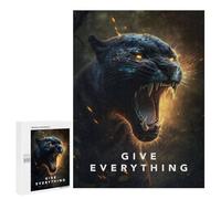 Jigsaw 500 PCS for Teenagerss Black Panther Roar -1 Puzzles for Adults Relax Games Staycation Kill Time for Is Ideal As A Gift 500 PCS