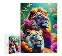 Jigsaw 500 PCS for Teenagerss Blossom Lion Kings Jigsaw Puzzle Family Games Pattern Assembly Unique Gifts for Birthday And Christmas 500 PCS