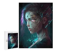 Jigsaw 500 PCS for Teenagerss Broken Glass Portrait Puzzles for Adults Relax Games Staycation Kill Time for Is Ideal As A Gift 500 PCS