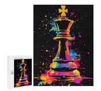 Jigsaw 500 PCS for Teenagerss Colorful Chess King Adult Jigsaw Hands-on Game Home Decoration Unique Gifts for Birthday And Christmas 500 PCS