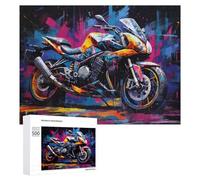 Jigsaw 500 PCS for Teenagerss Colorful Motorcycle Artwork Jigsaw Relax Games Difficult Challenge Unique Gifts for Birthday And Christmas 500 PCS