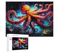 Jigsaw 500 PCS for Teenagerss Colorful Octopus Artwork Jigsaw Relax Games Difficult Challenge Unique Gifts for Birthday And Christmas 500 PCS