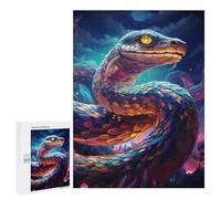 Jigsaw 500 PCS for Teenagerss Colorful Serpent Night Scene Puzzles for Adults Relaxing Games Analysis And Logic Parent-child Interaction 500 PCS