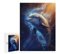 Jigsaw 500 PCS for Teenagerss Cosmic Celestial Dolphin Adult Jigsaw Hands-on Game Home Decoration Unique Gifts for Birthday And Christmas 500 PCS