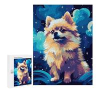 Jigsaw 500 PCS for Teenagerss Cute Pomeranian Pixel Art Jigsaw for Adults Toy Wall Decor Presents for Women Unique Gifts for Birthday And Christmas 500 PCS