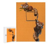 Jigsaw 500 PCS for Teenagerss Cute Red Panda Playing Jigsaw for Adults Toy Wall Decor Presents for Women Unique Gifts for Birthday And Christmas 500 PCS