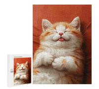 Jigsaw 500 PCS for Teenagerss Cute Sleeping Tabby Kitten Jigsaw for Adults Toy Wall Decor Presents for Women Unique Gifts for Birthday And Christmas 500 PCS