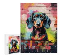 Jigsaw 500 PCS for Teenagerss Dachshund Dog Graffiti Adult Jigsaw Hands-on Game Home Decoration Unique Gifts for Birthday And Christmas 500 PCS