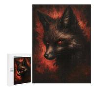 Jigsaw 500 PCS for Teenagerss Dark Kitsune - Mystical Fox Spirit Jigsaw for Adults Toy Wall Decor Presents for Women Unique Gifts for Birthday And Christmas 500 PCS