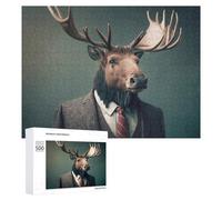 Jigsaw 500 PCS for Teenagerss Deer in Suit Business Look Puzzle for Adults Anti-Stress Toys Difficult Hard for Is Ideal As A Gift 500 PCS