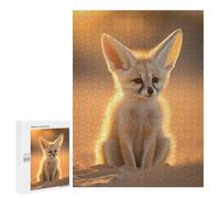 Jigsaw 500 PCS for Teenagerss Desert Fox Sunset Adult Jigsaw Hands-on Game Home Decoration Unique Gifts for Birthday And Christmas 500 PCS