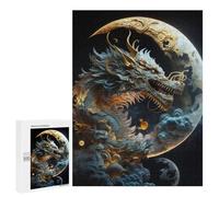 Jigsaw 500 PCS for Teenagerss Dragon Moon Fantasy Art -4 Jigsaw Relax Games Difficult Challenge Unique Gifts for Birthday And Christmas 500 PCS
