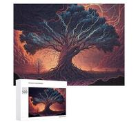 Jigsaw 500 PCS for Teenagerss Electric Storm Tree Puzzle for Adults Anti-Stress Toys Difficult Hard for Is Ideal As A Gift 500 PCS