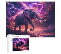 Jigsaw 500 PCS for Teenagerss Enchanted Elephant Stormscape Puzzle for Adults Anti-Stress Toys Difficult Hard for Is Ideal As A Gift 500 PCS