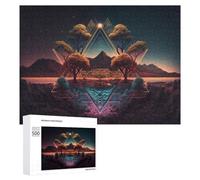 Jigsaw 500 PCS for Teenagerss Enchanted Geometric Landscape Jigsaw Relax Games Difficult Challenge Unique Gifts for Birthday And Christmas 500 PCS