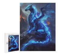 Jigsaw 500 PCS for Teenagerss Ethereal Blue Dragon Jigsaw Puzzle Family Games Pattern Assembly Unique Gifts for Birthday And Christmas 500 PCS