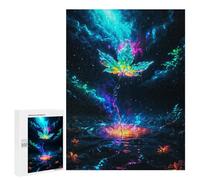 Jigsaw 500 PCS for Teenagerss Ethereal Leaf on A Cosmic Puzzles for Adults Relax Games Staycation Kill Time for Is Ideal As A Gift 500 PCS