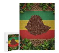 Jigsaw 500 PCS for Teenagerss Ethiopia Coffee Beans Map Jigsaw Puzzle Family Games Pattern Assembly Unique Gifts for Birthday And Christmas 500 PCS
