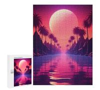 Jigsaw 500 PCS for Teenagerss Futuristic Synthwave Puzzles for Adults Relax Games Staycation Kill Time for Is Ideal As A Gift 500 PCS