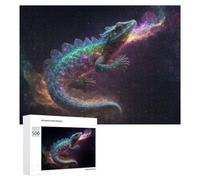 Jigsaw 500 PCS for Teenagerss Galactic Lizard Cosmic Breath Jigsaw Relax Games Difficult Challenge Unique Gifts for Birthday And Christmas 500 PCS