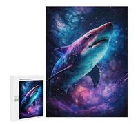 Jigsaw 500 PCS for Teenagerss Galactic Shark Art Print Puzzles for Teenagerss Analysis And Logic Parent-child Interaction Challenging Game Toys 500 PCS
