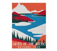 Jigsaw 500 PCS for Teenagerss Gates of The Arctic Poster Jigsaw for Adults Hands-on Game Difficult Challenge Parent-child Interaction 500 PCS