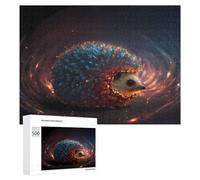 Jigsaw 500 PCS for Teenagerss Glowing Hedgehog in Cosmic Swirl Jigsaw Relax Games Difficult Challenge Unique Gifts for Birthday And Christmas 500 PCS