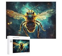 Jigsaw 500 PCS for Teenagerss Golden Bee in Cosmic Light Puzzles for Adults Relaxing Games Analysis And Logic Parent-child Interaction 500 PCS