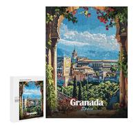 Jigsaw 500 PCS for Teenagerss Granada, Spain Cityscape Jigsaw Puzzle Family Games Pattern Assembly Unique Gifts for Birthday And Christmas 500 PCS