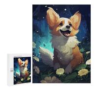 Jigsaw 500 PCS for Teenagerss Happy Corgi Dog Jigsaw Puzzle Family Games Pattern Assembly Unique Gifts for Birthday And Christmas 500 PCS