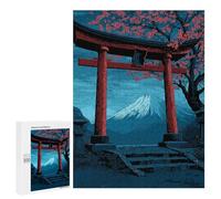 Jigsaw 500 PCS for Teenagerss Japanese Torii Gate with Mount Fuji Puzzles for Adults Relax Games Staycation Kill Time for Is Ideal As A Gift 500 PCS
